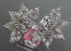 EXTRA LARGE 1.67CT DIAMOND 18KT WHITE GOLD 3D MULTI SHAPE FLOWER COCKTAIL RING