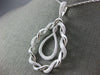 ESTATE EXTRA LARGE 1.54CT DIAMOND 18KT WHITE GOLD FLOWER TEAR DROP LOVE PENDANT