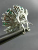 ANTIQUE 2.46CT DIAMOND & AAA EMERALD 14KT WHITE GOLD 3D CLUSTER EARRINGS  #21900