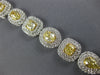 EXTRA LARGE 51.47CT WHITE & CANARY DIAMOND 18KT 2 TONE GOLD DOUBLE HALO NECKLACE