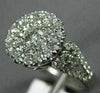 ESTATE WIDE 1.18CT ROUND DIAMOND 18KT WHITE GOLD 3D CLUSTER PAVE ENGAGEMENT RING