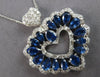 LARGE 7.5CT DIAMOND & AAA SAPPHIRE 14KT WHITE GOLD 3D PEAR SHAPE & ROUND PENDANT