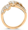 ESTATE 1.77CT DIAMOND 14KT ROSE GOLD 3D MULTI FLOWER CLUSTER INFINITY LOVE RING