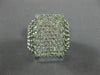 ESTATE LARGE 1.0CT DIAMOND 14KT WHITE GOLD 3D PAVE RECTANGULAR MULTI ROW RING