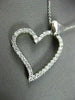ESTATE LARGE .97CT DIAMOND 14KT WHITE GOLD FLOATING OPEN HEART PENDANT #19949