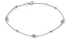 .44CT DIAMOND & AAA RUBY 14KT WHITE GOLD BY THE YARD EVIL EYE LUCKY FUN BRACELET