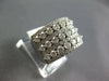 ESTATE LARGE 2.77CT DIAMOND 14K WHITE GOLD 3D CLASSIC MULTI ROW ANNIVERSARY RING