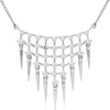 .50CT DIAMOND 14KT WHITE GOLD 3D MULTI ROW TRIANGULAR CHANDELIER LOVE NECKLACE