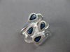 WIDE 1.39CT DIAMOND & AAA SAPPHIRE 14KT WHITE GOLD PEAR SHAPE & ROUND LOVE RING
