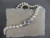 ANTIQUE DIAMOND 7.5MM SOUTH SEA PEARL 18KT WHITE GOLD 18" NECKLACE F/G VVS #1457