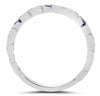 .19CT DIAMOND & AAA SAPPHIRE 14KT WHITE GOLD ROUND INFINITY FILIGREE LOVE RING