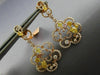 ESTATE 2.76CT MULTI COLOR FANCY DIAMOND 18KT TWO TONE GOLD 3D FLOWER EARRINGS