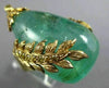 ANTIQUE EXTRA LARGE 50.45CT FANCY CANARY DIAMOND & AAA EMERALD 14KT GOLD 3D RING