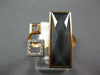 .07CT DIAMOND & AAA GREY QUARTZ 14KT ROSE GOLD 3D SQUARE RECTANGULAR FUN RING