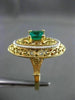 ANTIQUE LARGE .70CT AAA EMERALD 14K TWO TONE GOLD FILIGREE SOLITAIRE RING #20251