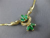 ANTIQUE 1.40CT DIAMOND COLOMBIAN EMERALD 14KT GOLD FILIGREE NECKLACE 19.5" 21154