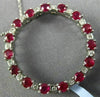 ESTATE LARGE 2.33CT DIAMOND & AAA RUBY 14KT WHITE GOLD 3D CIRCLE OF LIFE PENDANT