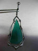 ANTIQUE MASSIVE 36.20CT DIAMOND & GREEN AGATE 14K BLACK GOLD 3D HANGING EARRINGS
