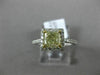 ESTATE 1.27CT WHITE & FANCY YELLOW DIAMOND 14K 2 TONE GOLD HALO ENGAGEMENT RING