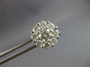 ESTATE LARGE 1.68CT DIAMOND 14K WHITE GOLD 3D ROUND CLUSTER FLOWER STUD EARRINGS