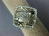 WIDE .68CT DIAMOND 18KT WHITE GOLD 3D ROUND & PRINCESS SQUARE OPEN FILIGREE RING