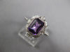 1.4CT DIAMOND & AAA AMETHYST 14K WHITE GOLD 3D EMERALD CUT FILIGREE OCTAGON RING