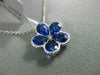 ESTATE 1.99CT DIAMOND & AAA SAPPHIRE 18KT WHITE GOLD 3D FLOWER FILIGREE PENDANT