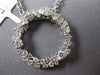 ESTATE .90CT DIAMOND 18KT WHITE GOLD 3D CLUSTER CIRCLE OF LIFE FLOATING PENDANT