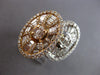 EXTRA LARGE 3.80CT DIAMOND 18KT WHITE ROSE GOLD DOUBLE OVAL FLORAL COCKTAIL RING