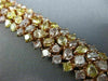 ESTATE LARGE 24.03CT MULTI COLOR DIAMOND 18KT ROSE GOLD CLUSTER TENNIS BRACELET