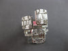 EXTRA LARGE 3.79CT DIAMOND 18K WHITE GOLD ROUND & BAGUETTE MULTI SQUARE FUN RING