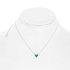 .43CT DIAMOND & AAA TSAVORITE 14KT WHITE GOLD 3 STONE HEART SHAPE LOVE NECKLACE