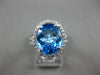 3.58CT DIAMOND & AAA BLUE TOPAZ 14KT WHITE GOLD 3D OVAL & ROUND ENGAGEMENT RING