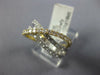 ESTATE WIDE .87CT DIAMOND 18KT WHITE & YELLOW GOLD 3 ROW CRISS CROSS X LOVE RING