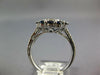 LARGE 2.47CT DIAMOND & AAA SAPPHIRE 14KT WHITE GOLD OVAL & ROUND FLOWER FUN RING