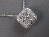 ESTATE .75CT DIAMOND 14K WHITE GOLD CLASSIC SQUARE CLUSTER HALO FLOATING PENDANT