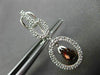 ESTATE 2.15CT DIAMOND & AAA GARNET 14KT WHITE GOLD OVAL HANGING DROP EARRINGS