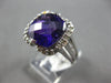 LARGE 5.15CT DIAMOND & AAA AMETHYST 14KT WHITE GOLD 3D CUSHION & ROUND HALO RING