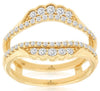 ESTATE .50CT DIAMOND 14K YELLOW GOLD CLASSIC 2 ROW CROWN INSERT ANNIVERSARY RING