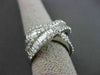 ANTIQUE WIDE 2.54CT DIAMOND 14KT WHITE GOLD CROSS OVER BAND COCKTAIL RING