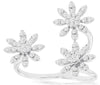LARGE .60CT DIAMOND 14KT WHITE GOLD 3D MULTI FLOWER SNOWFLAKE TENSION FUN RING