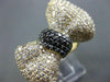 ESTATE LARGE 3.59CT BLACK & WHITE DIAMOND 14KT YELLOW GOLD BOW TIE RING STUNNING