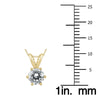 ESTATE .75CT DIAMOND 14KT YELLOW GOLD 3D SOLITAIRE 6 PRONG LOVE FLOATING PENDANT