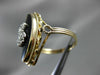 ANTIQUE OLD MINE DIAMOND & ONYX 14KT TWO TONE GOLD SWIRL MARQUISE RING #21458