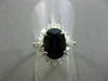 ESTATE LARGE 3.20CT DIAMOND & AAA SAPPHIRE PLATINUM OVAL FILIGREE BALLERINA RING