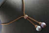 LARGE .42CT DIAMOND & AAA WHITE & PINK SOUTH SEA PEARL 18K ROSE GOLD 3D NECKLACE