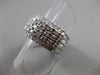 ESTATE LARGE 1.50CT ROUND DIAMOND 14KT WHITE GOLD 5 ROW COCKTAIL RING #21176