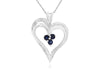 3.30CT DIAMOND & AAA TANZANITE 14KT WHITE GOLD OVAL & BAGUETTE FLOWER LOVE RING