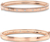 WIDE .66CT DIAMOND 14KT ROSE GOLD 3D ROUND ETOILE 7 STONE CUFF BANGLE BRACELET