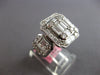 EXTRA LARGE 2.37CT DIAMOND 18KT WHITE GOLD ROUND & BAGUETTE CLUSTER SQUARE RING